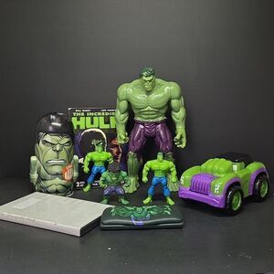 Avengers Hulk bank,  dvds, Glasses Case, Figures, Car